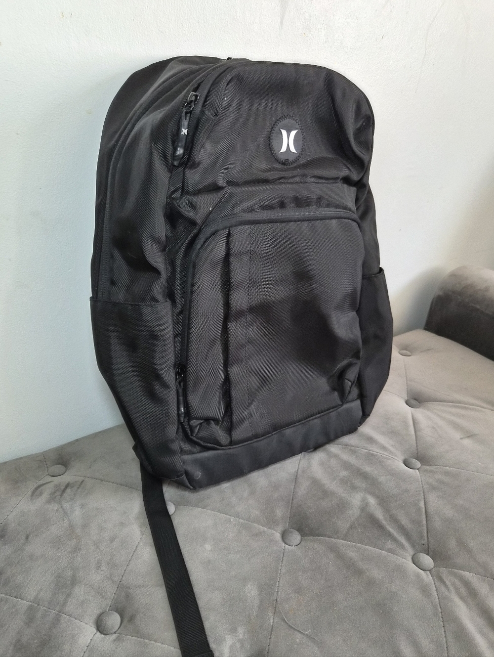 Hurley Black Backpack with Front Organizer Pocket